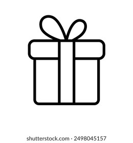 Icono de regalo, caja de regalo, estilo de contorno editable 