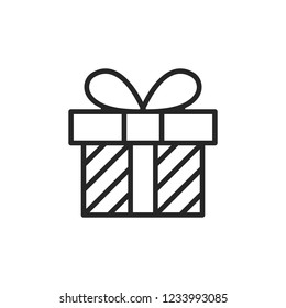 Gift icon. Gift box, present concepts. Thin line design. Vector icon