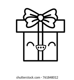 Gift icon of box present and holiday theme Isolated design Vector illustration