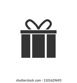Gift icon. Gift box sign. Vector illustration, flat design.