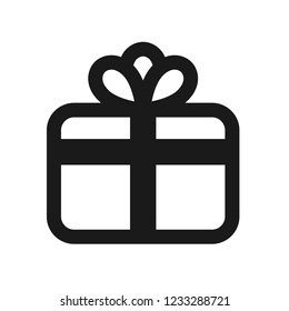 Gift icon. Gift box vector sign. Linear gift flat symbol