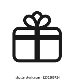 Gift icon. Gift box vector sign. Linear gift flat symbol