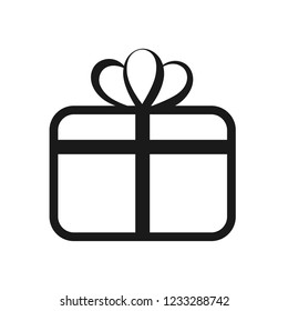 Gift icon. Gift box vector sign. Linear gift flat symbol