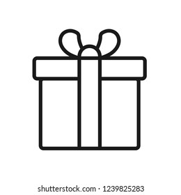 Gift icon. Gift box vector sign. Present flat linear symbol. Present Linear İcon