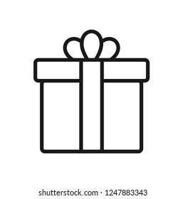 Gift icon. Gift box vector sign. Present flat linear symbol. Present Linear İcon