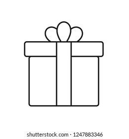 Gift icon. Gift box vector sign. Present flat linear symbol. Present Linear İcon