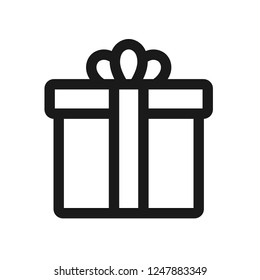 Gift icon. Gift box vector sign. Present flat linear symbol. Present Linear İcon