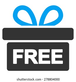 Gift icon from Business Bi color Set. This isolated flat symbol uses modern corporation light blue and gray colors.