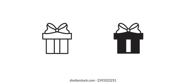 gift icon button, vector, sign, symbol, logo, illustration, editable stroke, flat design style isolated on white