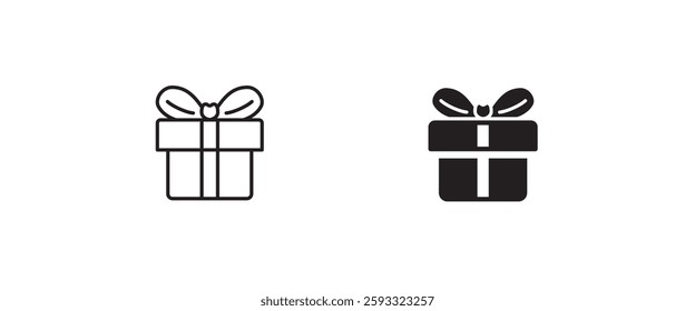 gift icon button, vector, sign, symbol, logo, illustration, editable stroke, flat design style isolated on white