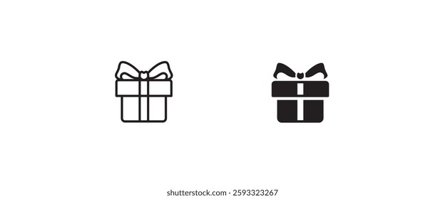 gift icon button, vector, sign, symbol, logo, illustration, editable stroke, flat design style isolated on white