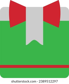 icono de regalo en paquete de navidad con estilo plano