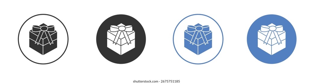 Coleção de ícones de presentes para aplicativo em cores preto e azul