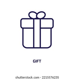 gift icon from delivery and logistic collection. Thin linear gift, birthday, box outline icon isolated on white background. Line vector gift sign, symbol for web and mobile