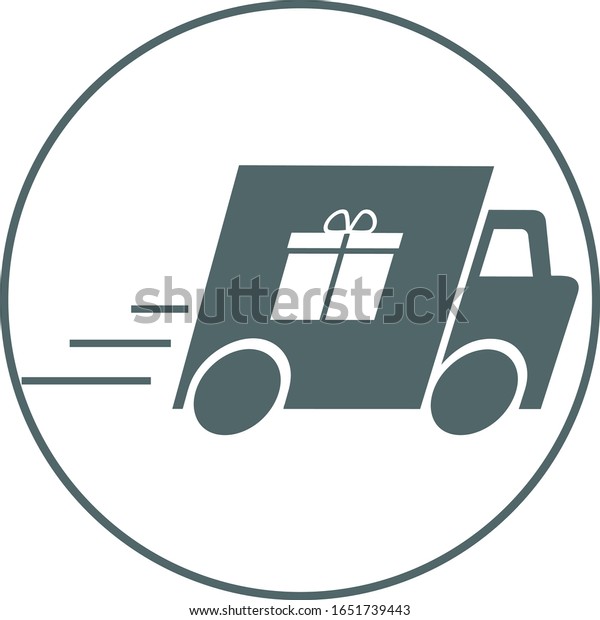 Gift icon.\
Delivery truck icon. Vector\
illustration