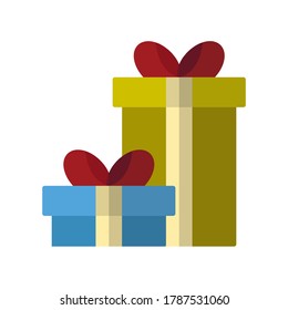 Diseño de iconos de regalo con estilo de color plano