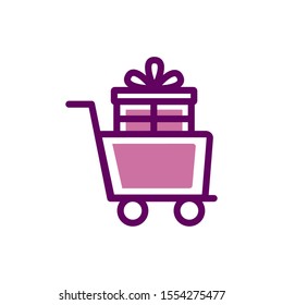Gift icon design, happy birthday celebration decoration party festive and surprise theme Vector illustration