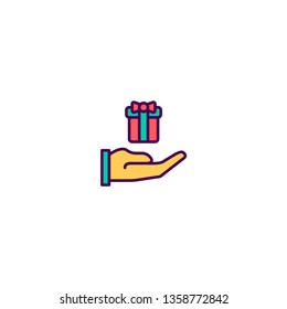 Gift Icon Design. Lifestyle icon vector illustration