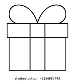 Gift icon design. Simple sign of surprise box.