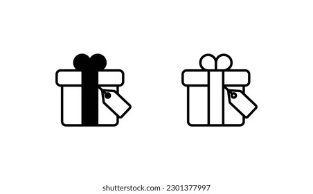 Diseño de iconos de regalo con ilustración de fondo blanco