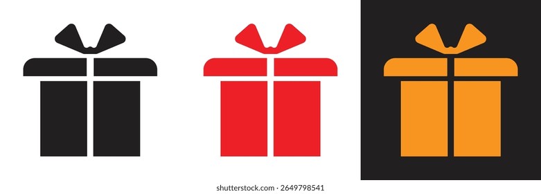 Diseño de icono de regalo con fondo blanco. Ilustración de icono de regalo