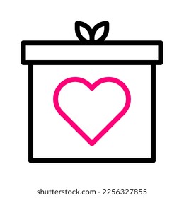 gift icon duocolor red valentine illustration vector element and symbol perfect. Icon sign from modern collection for web.