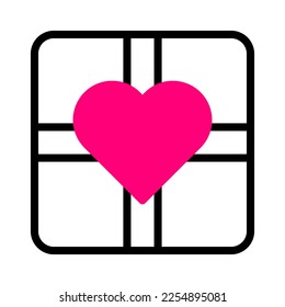 gift icon duotone black pink style valentine illustration vector element and symbol perfect. Icon sign from modern collection for web. Nice design perfect.