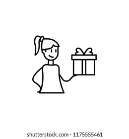 gift icon. Element of friendship icon for mobile concept and web apps. Thin line gift icon can be used for web and mobile