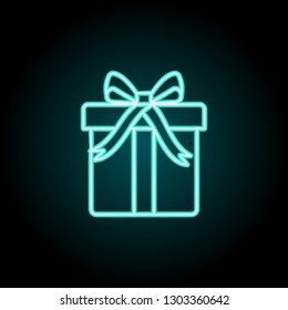 Gift icon. Elements of Logistics in neon style icons. Simple icon for websites, web design, mobile app, info graphics