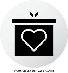 icono de regalo relleno de la ilustración de la valentina blanca negra elemento vector y símbolo perfecto. Signo de icono de la colección moderna para la web.