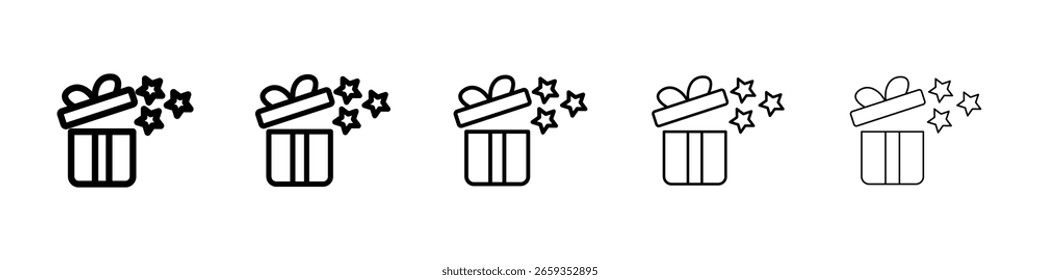 Ícone de presente preenchido conceito de sinal plano para web design.