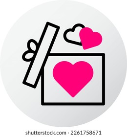 gift icon filled red style valentine illustration vector element and symbol perfect. Icon sign from modern collection for web.