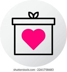 icono de regalo relleno de estilo rojo ilustración valentina elemento vector y símbolo perfecto. Signo de icono de la colección moderna para la web.