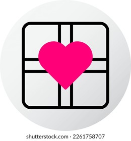 gift icon filled red style valentine illustration vector element and symbol perfect. Icon sign from modern collection for web.