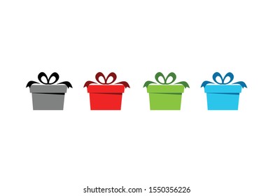 gift icon with flat colors ready to use