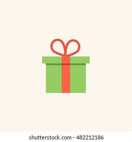gift icon, flat design
