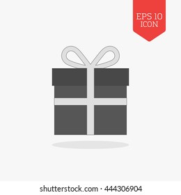 Gift icon. Flat design gray color symbol. Modern UI web navigation, sign. Illustration element