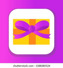 Gift icon, flat design. Isolated on white background. Vector illustration, clip art