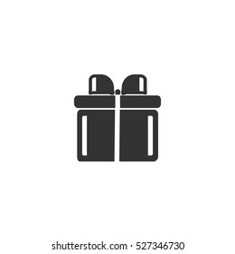Gift icon flat. Illustration isolated vector sign symbol