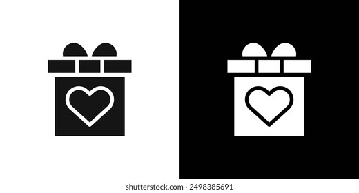 Conjunto de símbolos de línea plana de icono de regalo.
