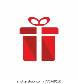 Gift icon in flat style on white background vector illustration