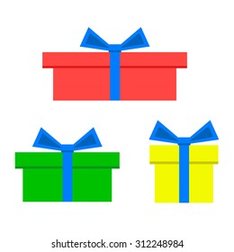 Gift icon flat, vector