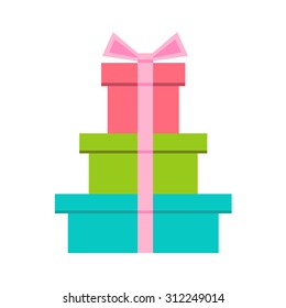 Gift icon flat, vector