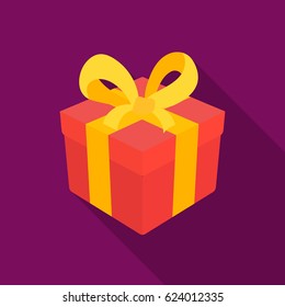 Gift icon in flate style isolated on white background. Canadian Thanksgiving Day symbol stock vector illustration.