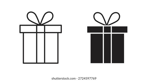 Glifo de icono de regalo y concepto de símbolo de línea delgada.