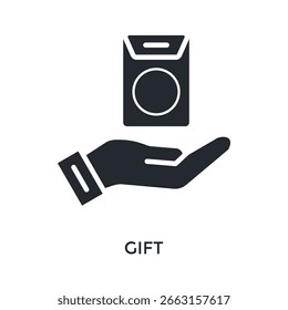 Estilo de glifo de icono de regalo. Ilustración vectorial Para El Diseño gráfico