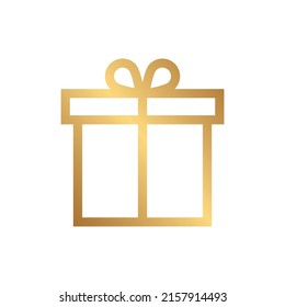 Icono de regalo con gradiente de oro
