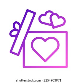 icono de regalo gradiente de color púrpura estilo valentina ilustración elemento vector y símbolo perfecto. Signo de icono de la colección moderna para la web.