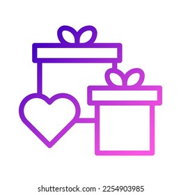 gift icon gradient purple pink style valentine illustration vector element and symbol perfect. Icon sign from modern collection for web.