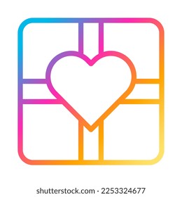 icono de regalo estilo gradiente de la ilustración vectorial valentina perfecta. Signo de icono de la colección moderna para la web. El diseño es perfecto.